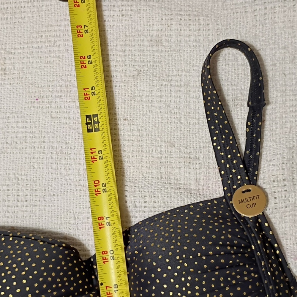 NWT Nip Tuck Swimsuit One Piece Black And Gold Multi Fit Cup Women's Size 4 - Picture 8 of 11